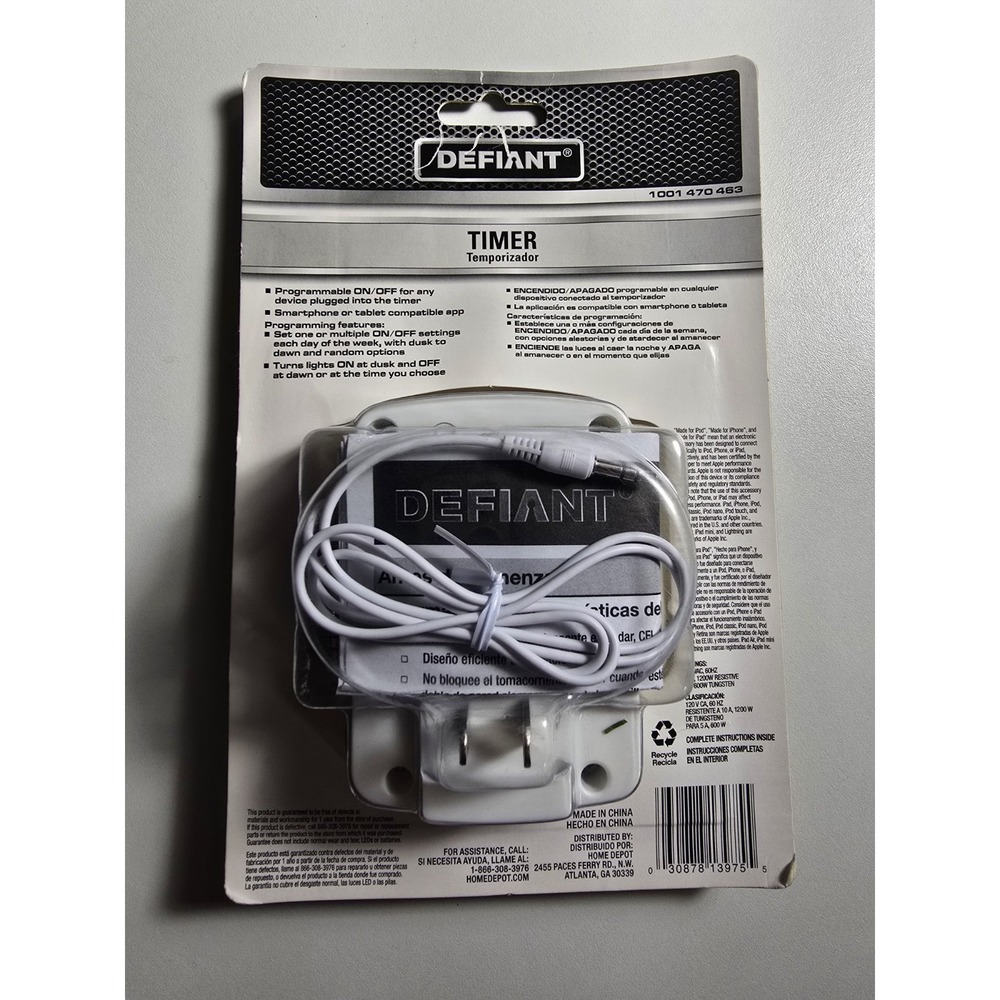 Defiant Plug In App Timer Automate Lights Apple/Android‎ Programmable - Picture 3 of 5